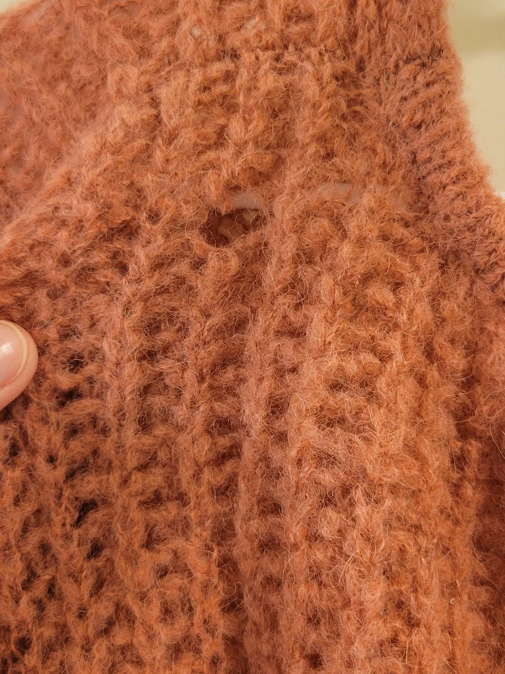 Free People V-Neck Chunky Knit Sweater in Dusty Rose - Picture 3 of 3